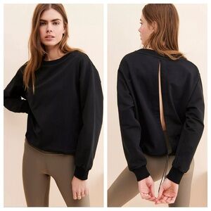 Varley Black Open Back Weston Sweatshirt Sz Small